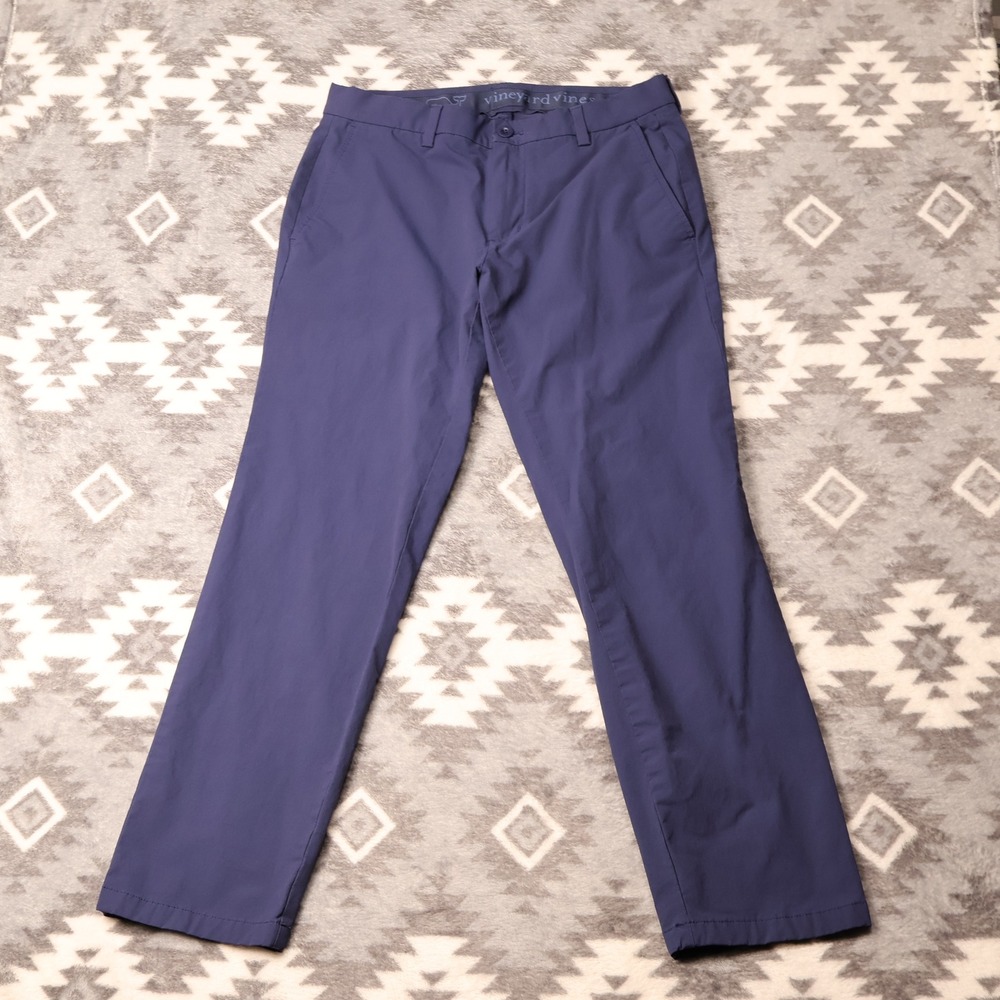 Vineyard Vines Performance On-The-Go Chinos Navy Blue 32x30 Stretch Pants